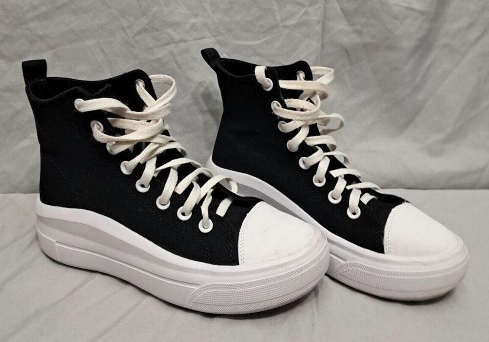 Refresh Shoes Women’s Size 8.5 Black Canvas Platform High Top Sneakers Skater